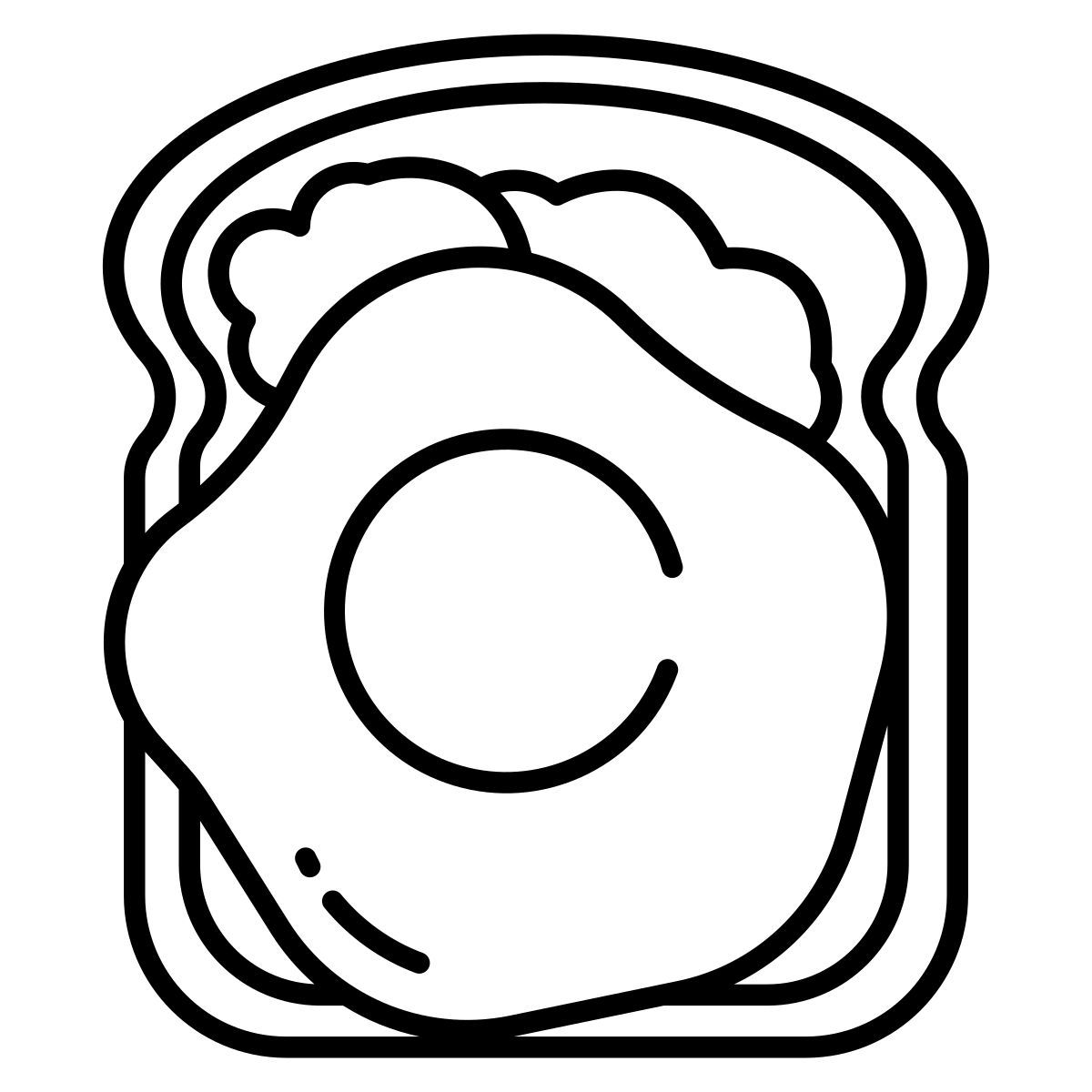 egg and avocado toast icon