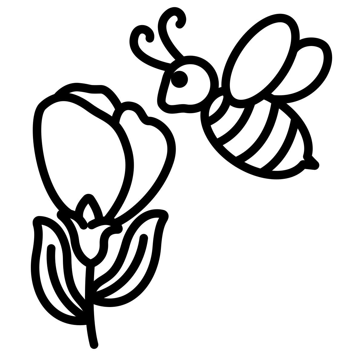 flower & honey bee icon
