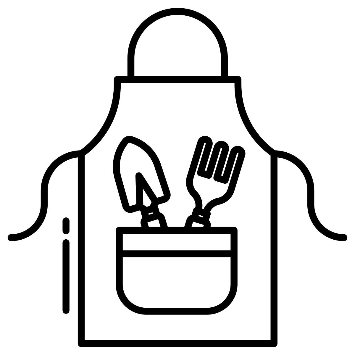 gardening apron with tools icon
