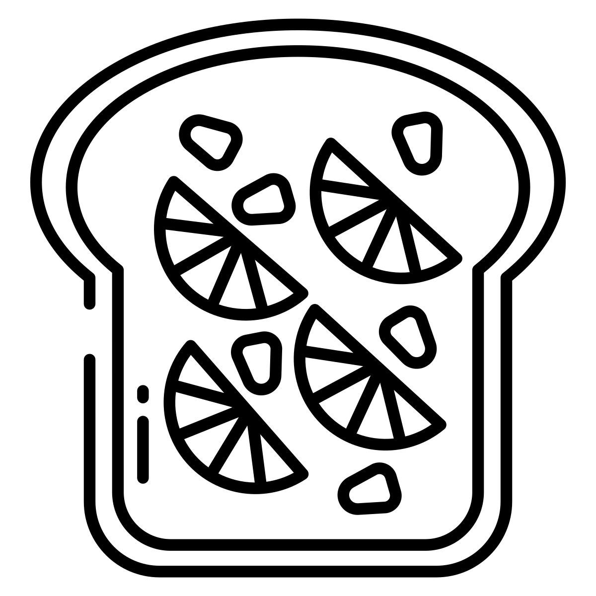grapefruit and pomegranate toast icon