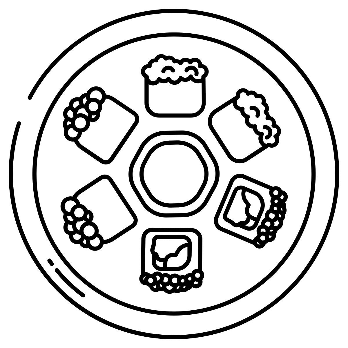 gunkan maki and futomaki sushi and uramaki icon