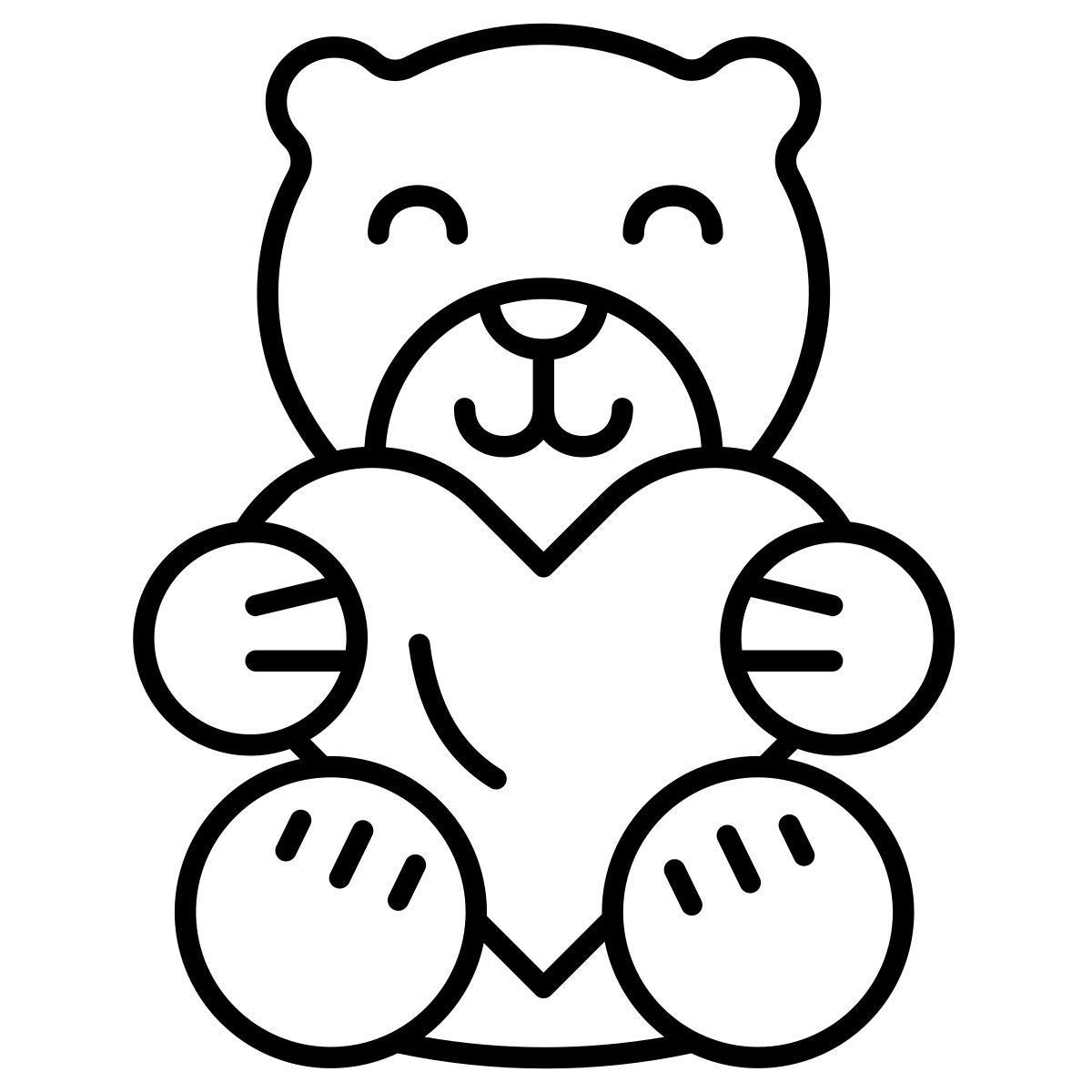 heart teddy bear icon