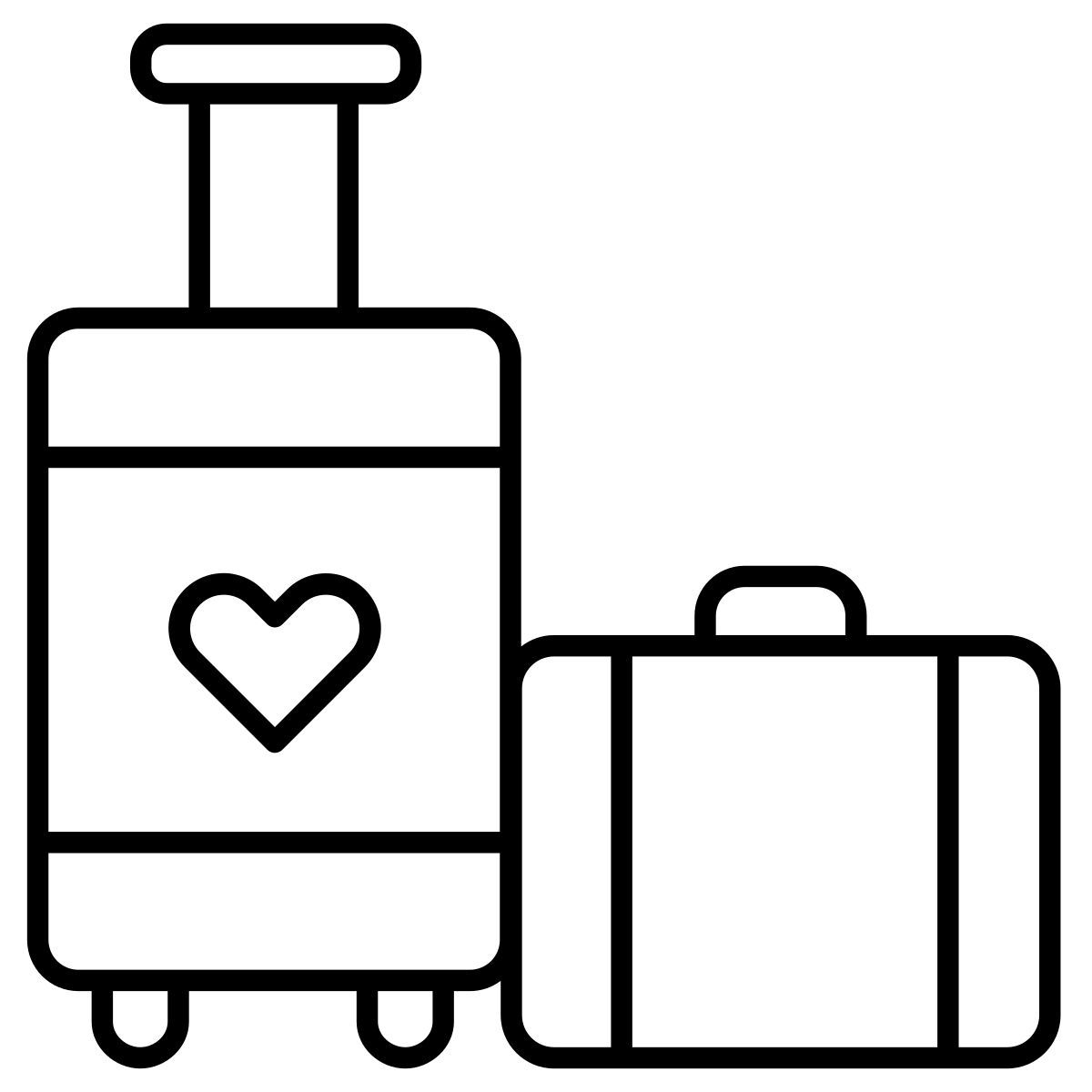 honeymoon travel suitcase icon