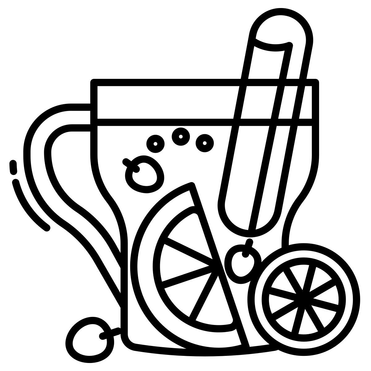 hot tea with lemon and thyme icon