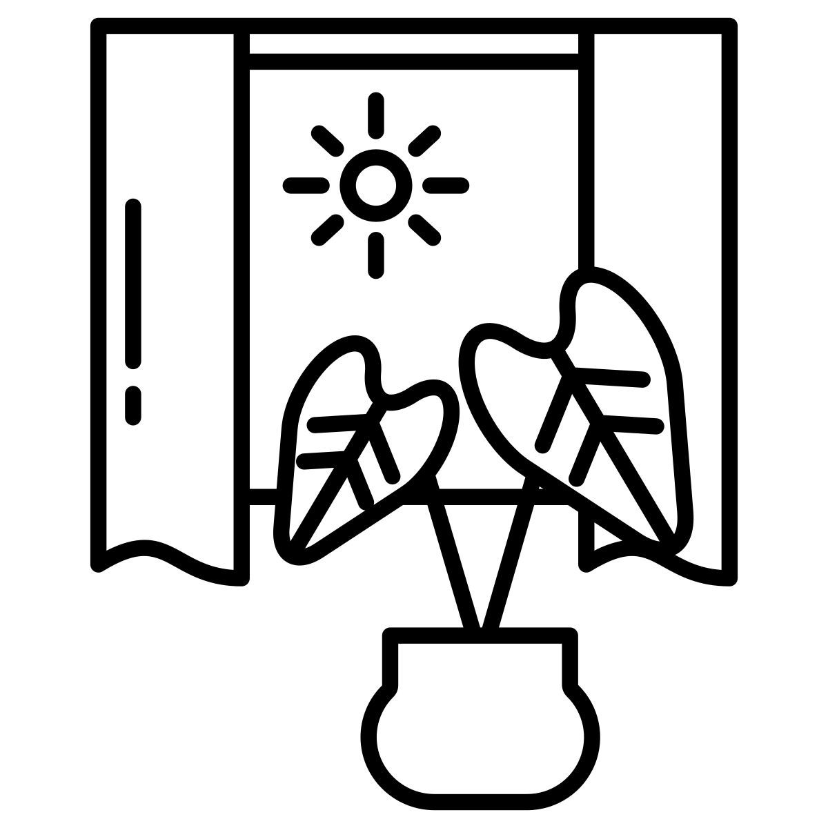 indoor plant and sunlight icon