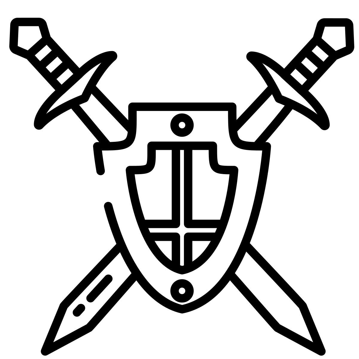 knight shield and sword icon