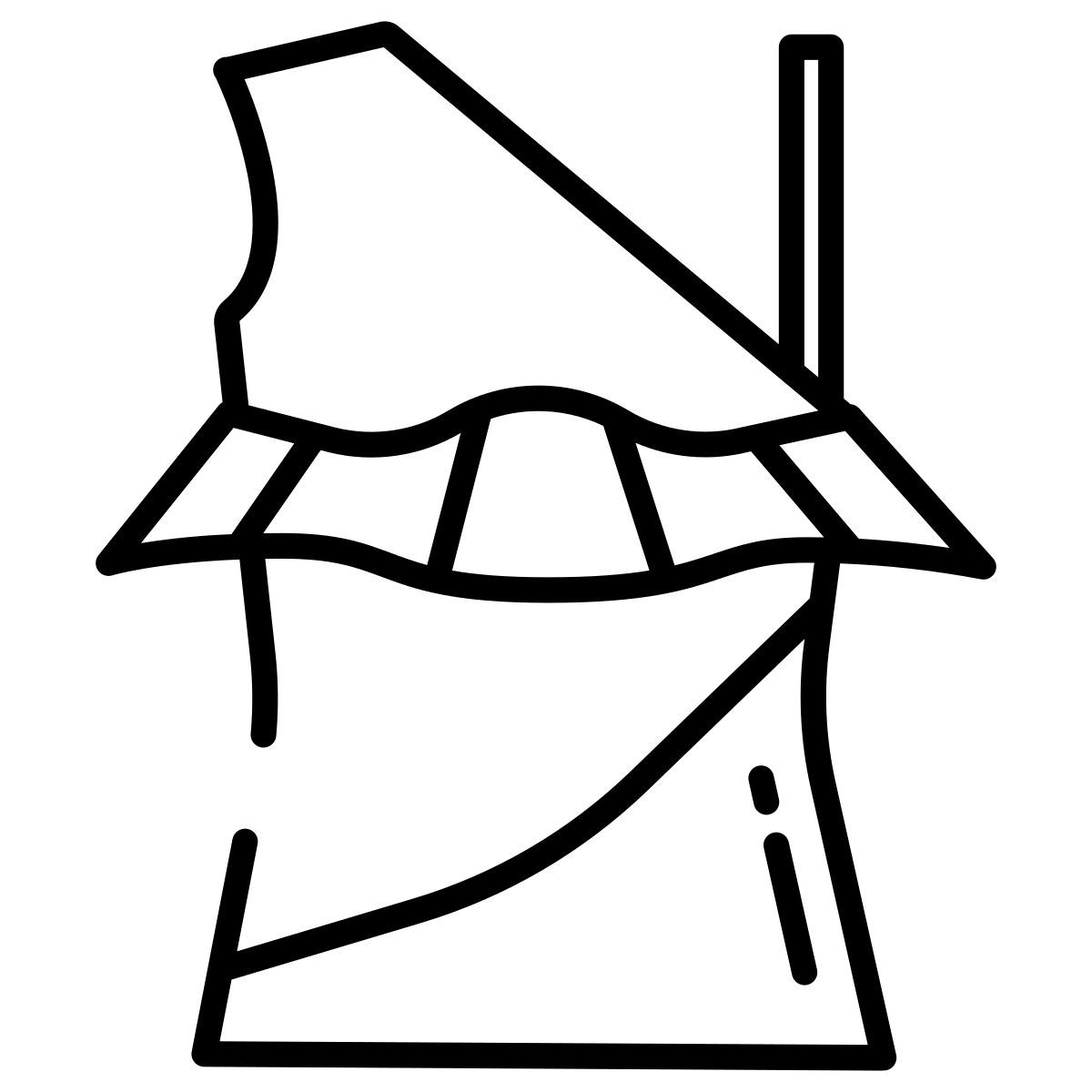 one shoulder top icon