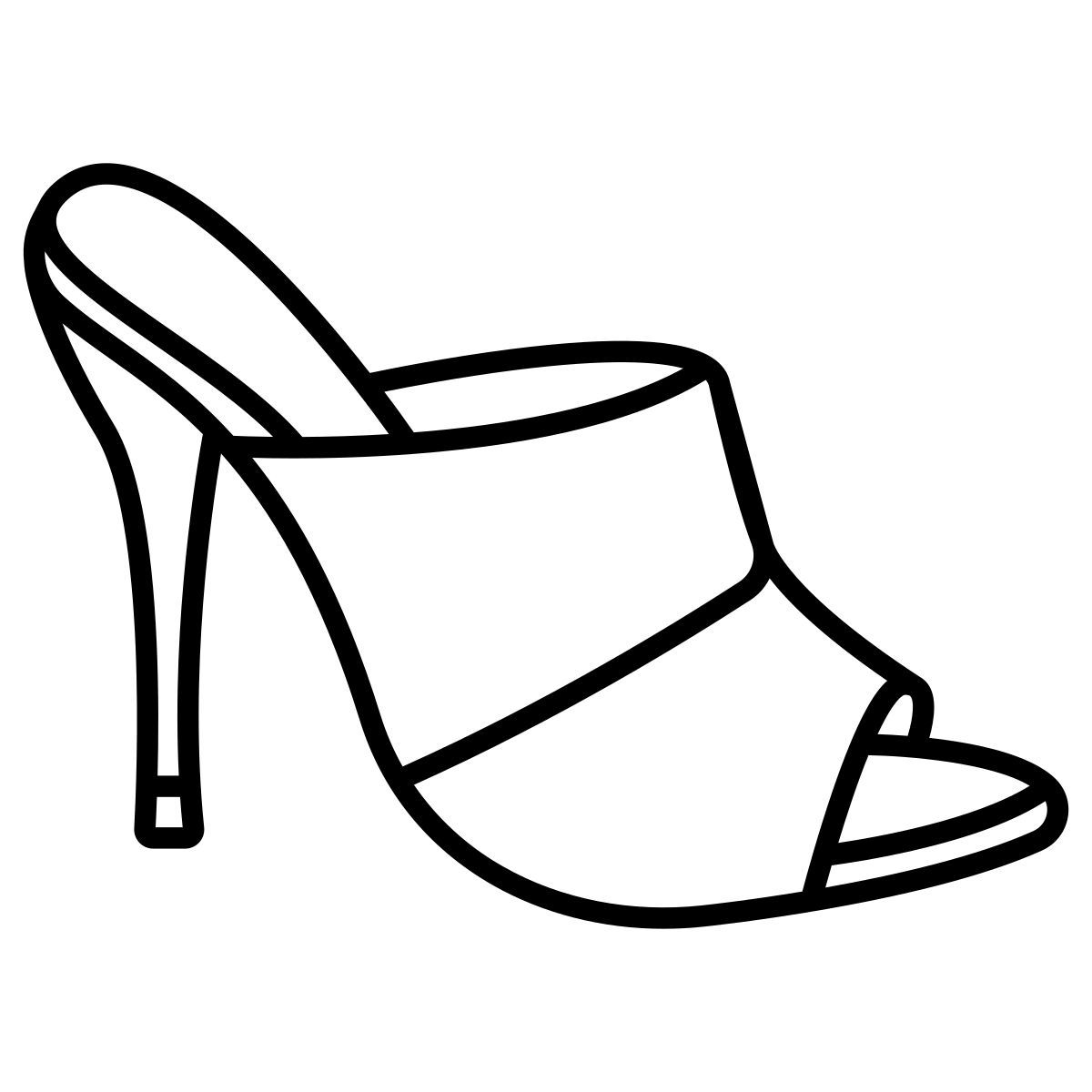 open toe mule high heel icon