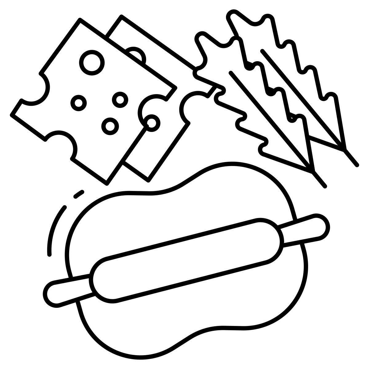 pizza dough and cheese icon