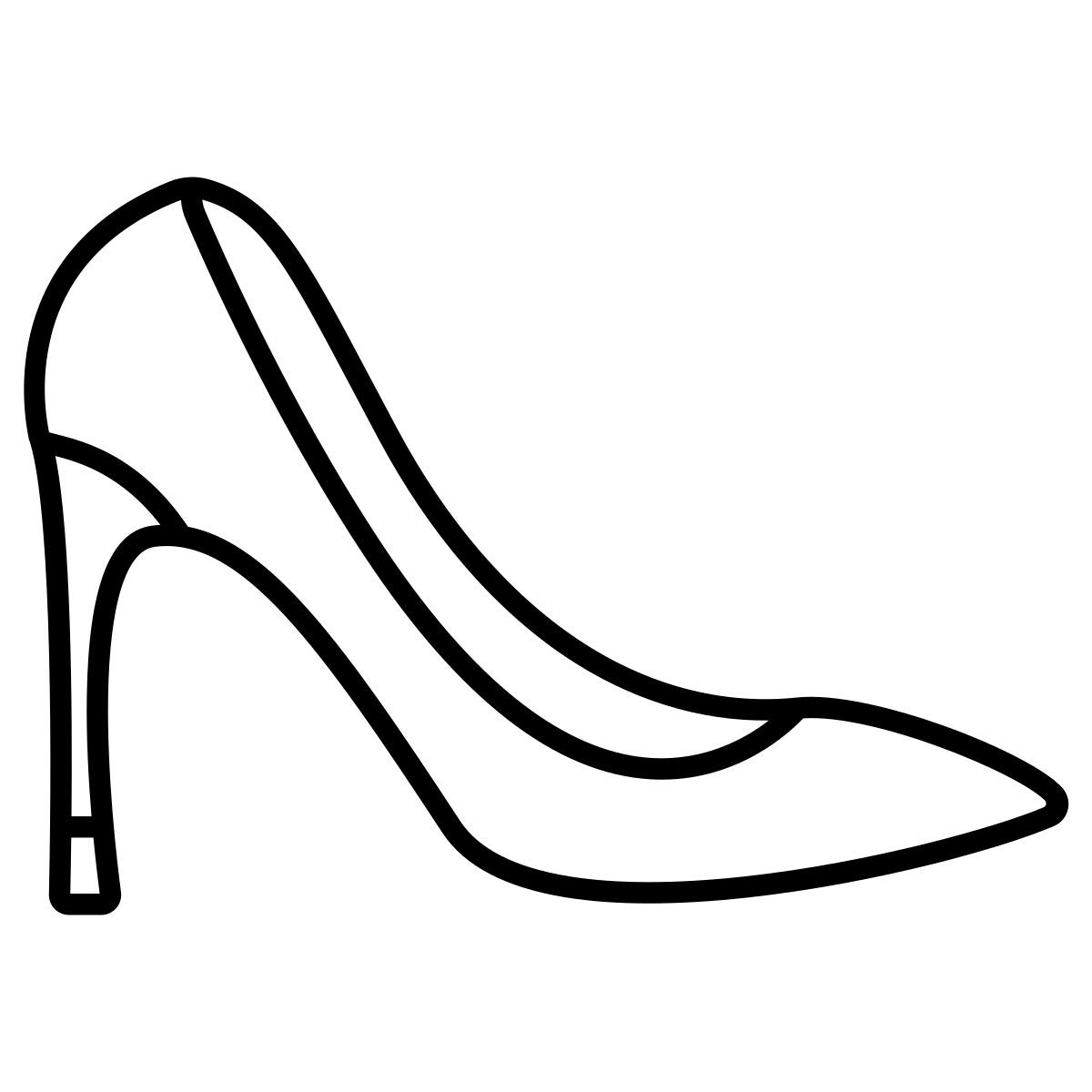 pointed heel shoe icon