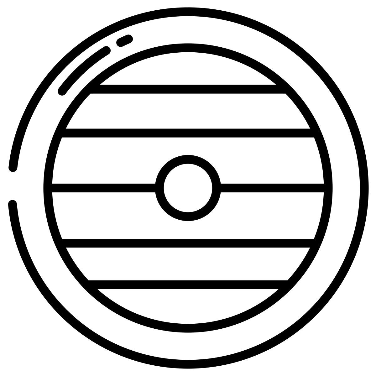 round wood shield icon