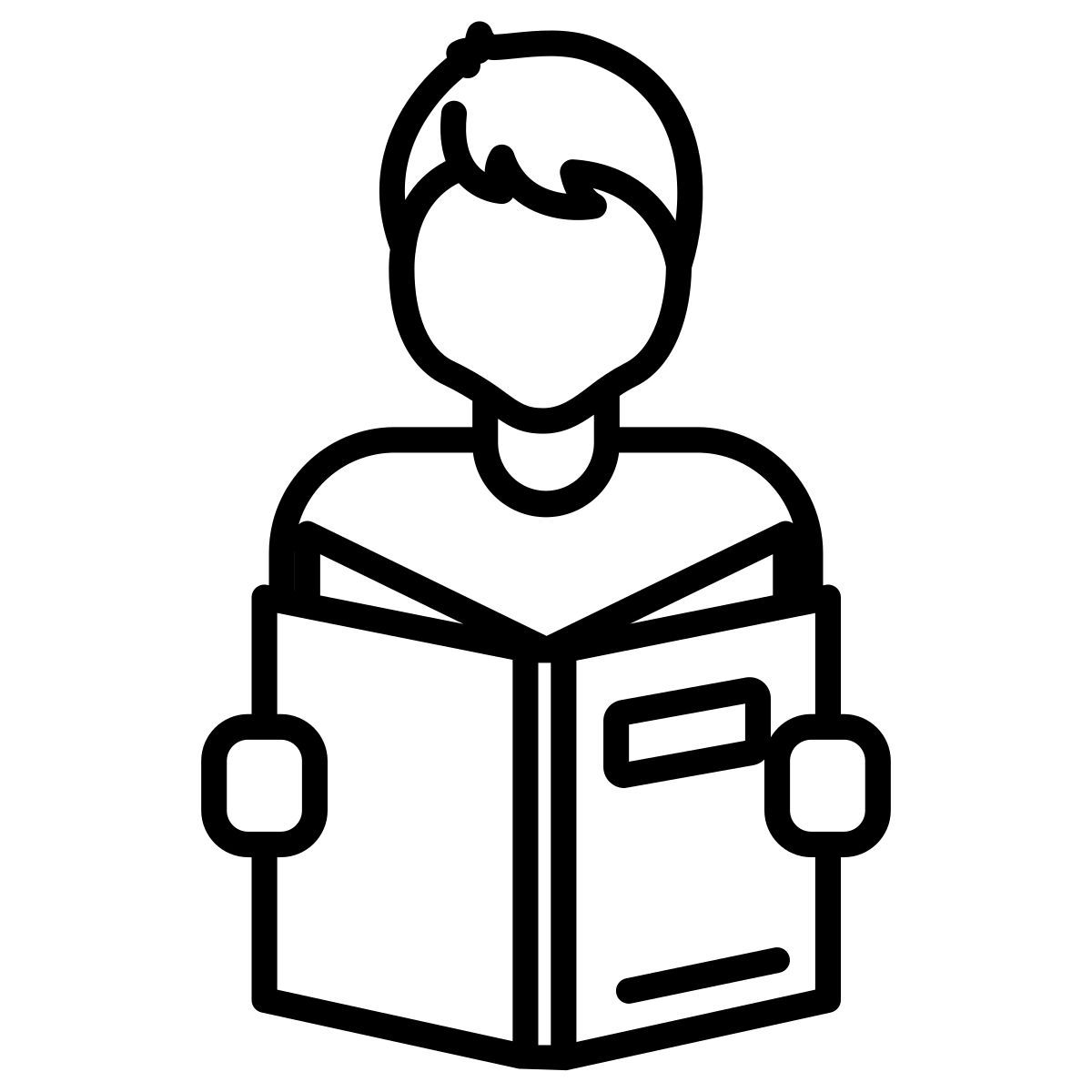 school boy reading icon