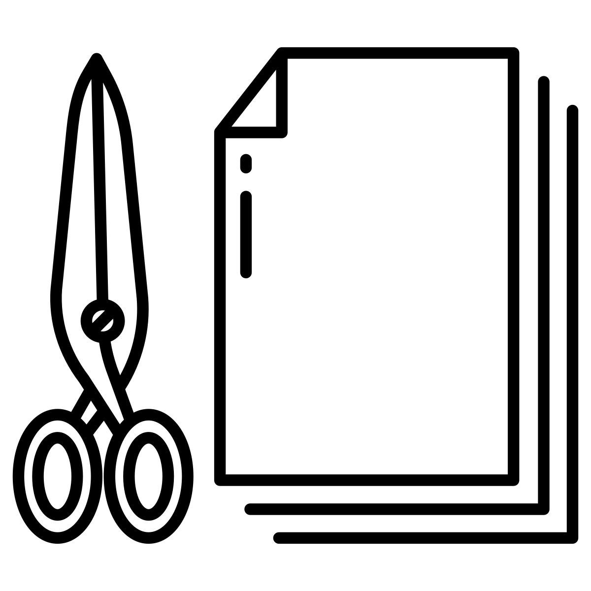 scissors and paper icon