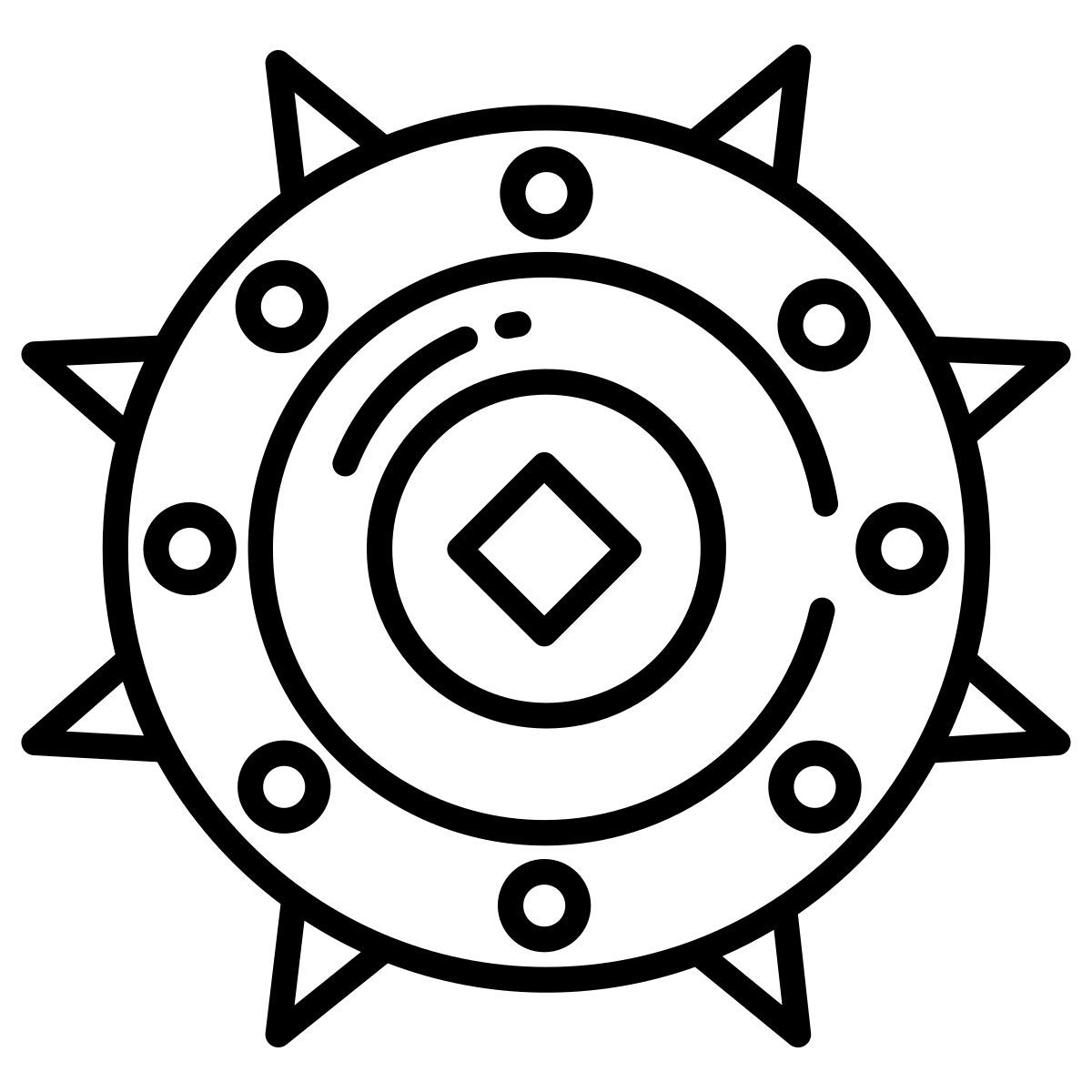 spiked round shield icon