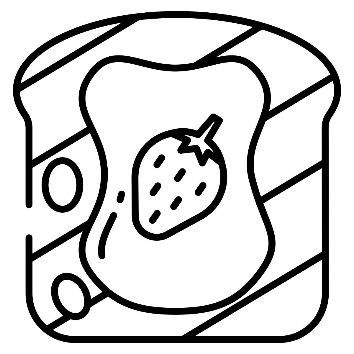 strawberry jam toast icon