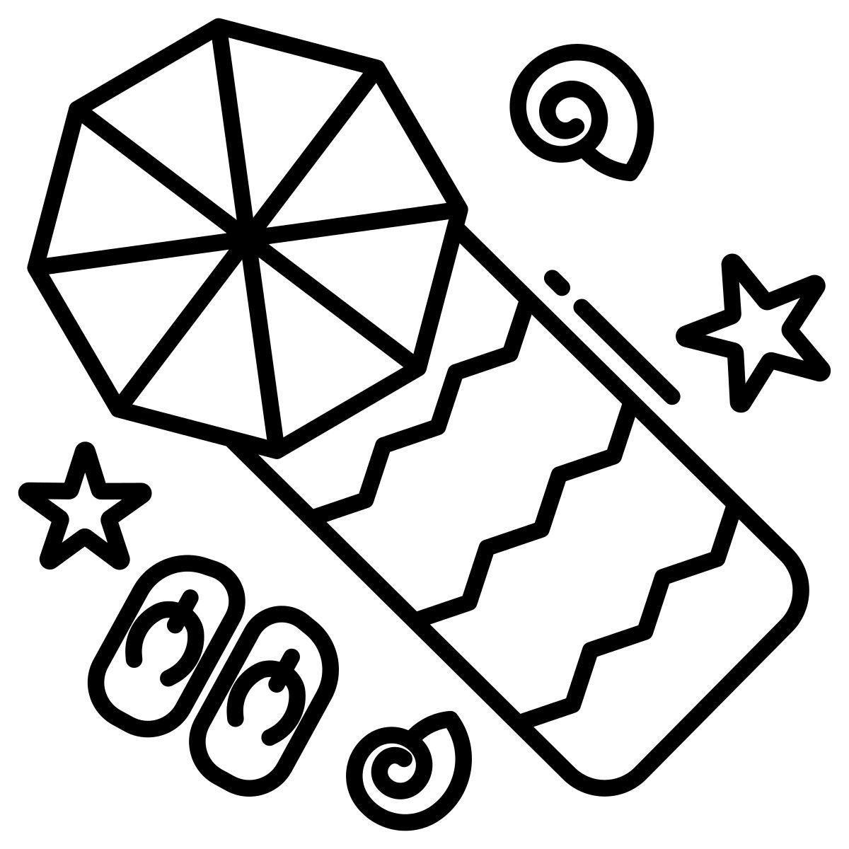 summer beach vacation icon