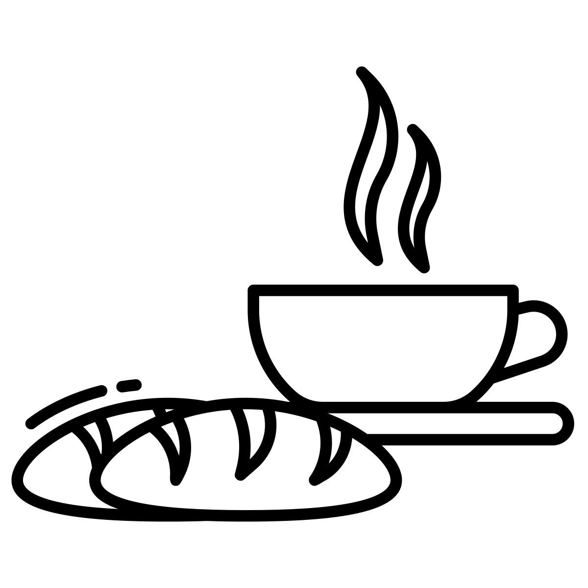 tea and french bread icon