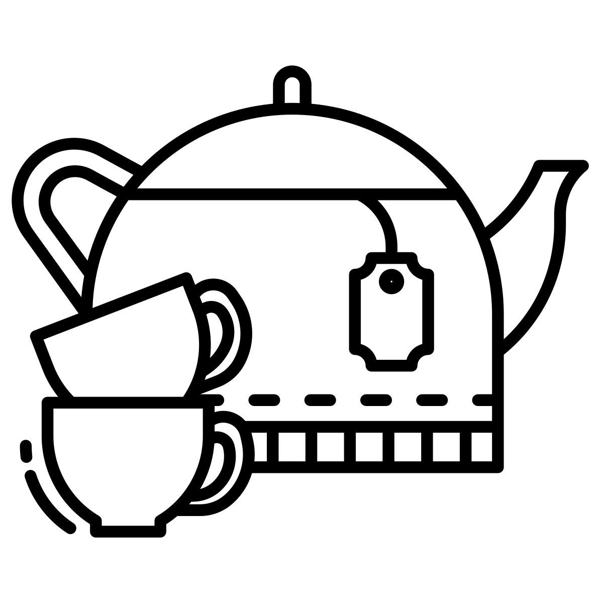 tea kettle and tea cup icon
