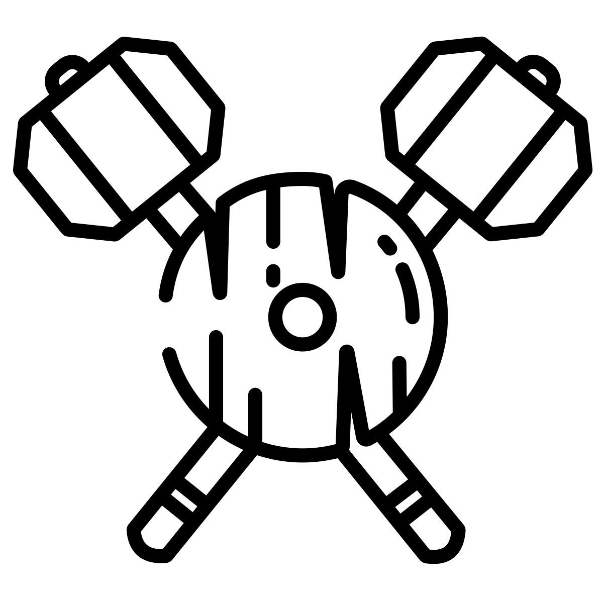war hammer and shield icon