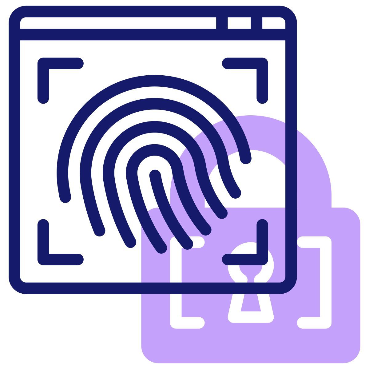 anti phishing/fingerprint lock icon
