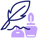 external feather-pen-lawmaker-inipagistudio-lineal-color-inipagistudio icon