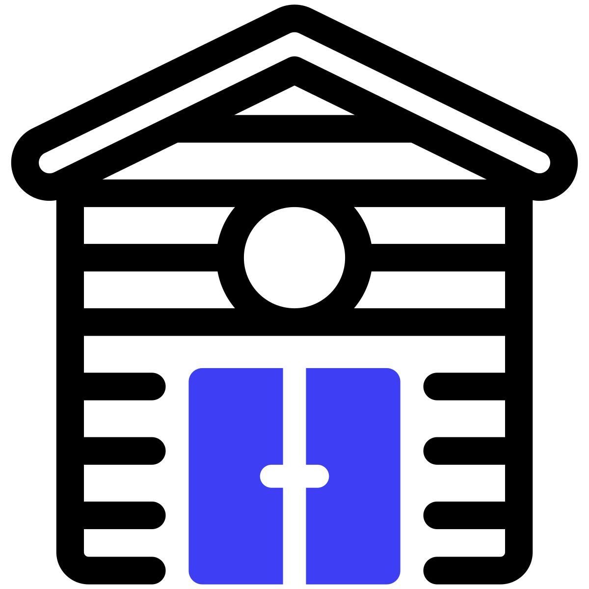 cold winter cabin icon
