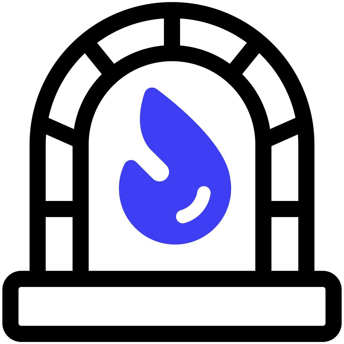 cold winter fireplace icon
