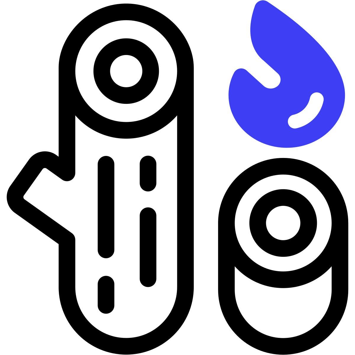 cold winter firewood icon