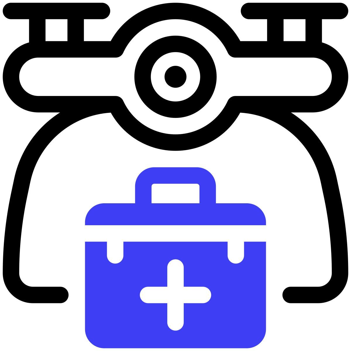 distant healthcare drone icon