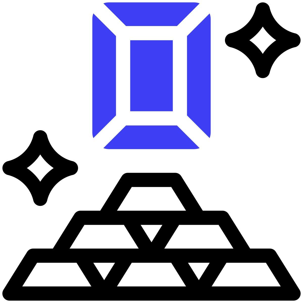 finance and banking gold ingots icon