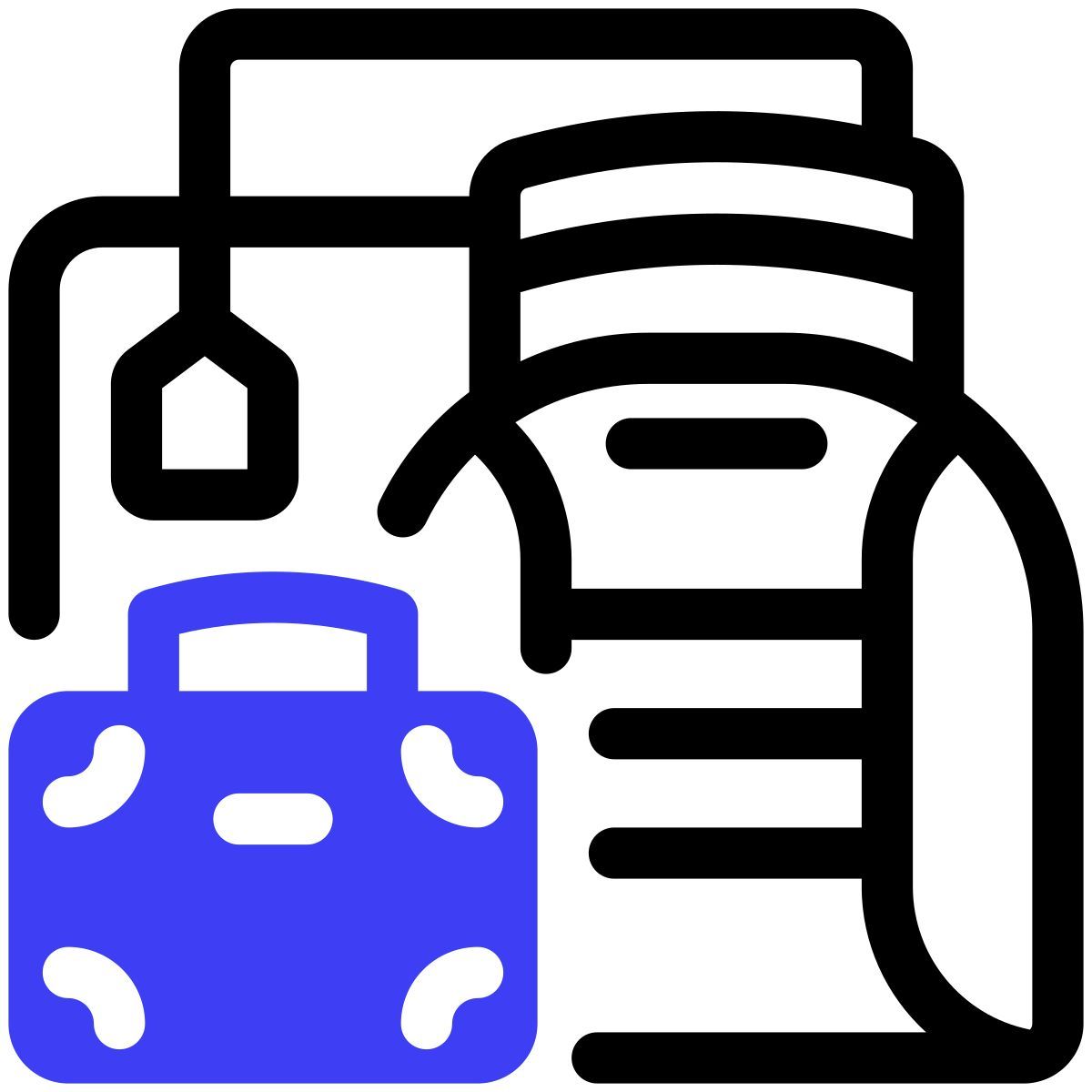 immigration office luggage icon