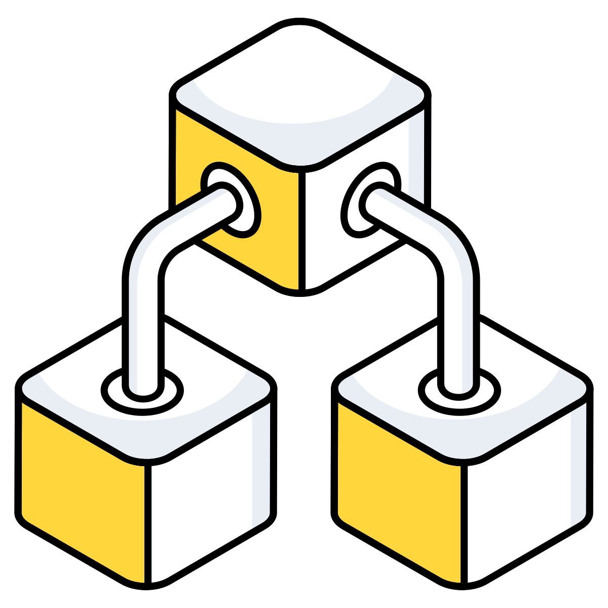 3d würfelnetzwerk icon