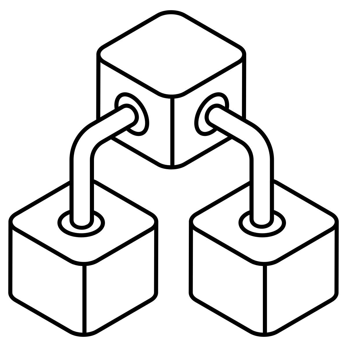 3d cube network icon