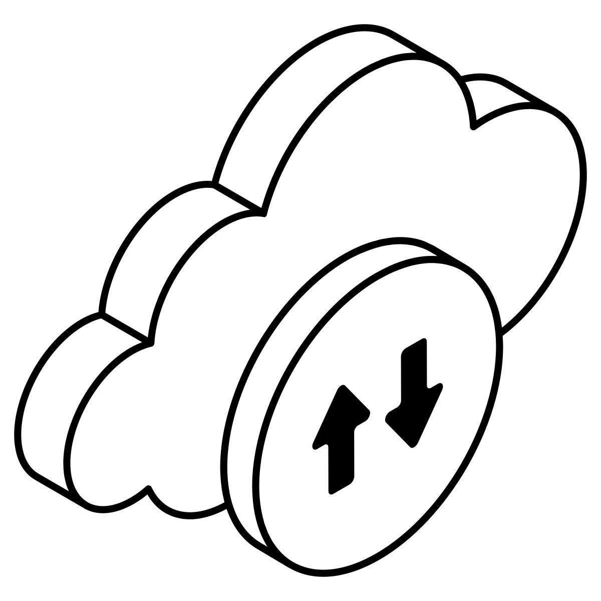 Trasferimento dati cloud icon