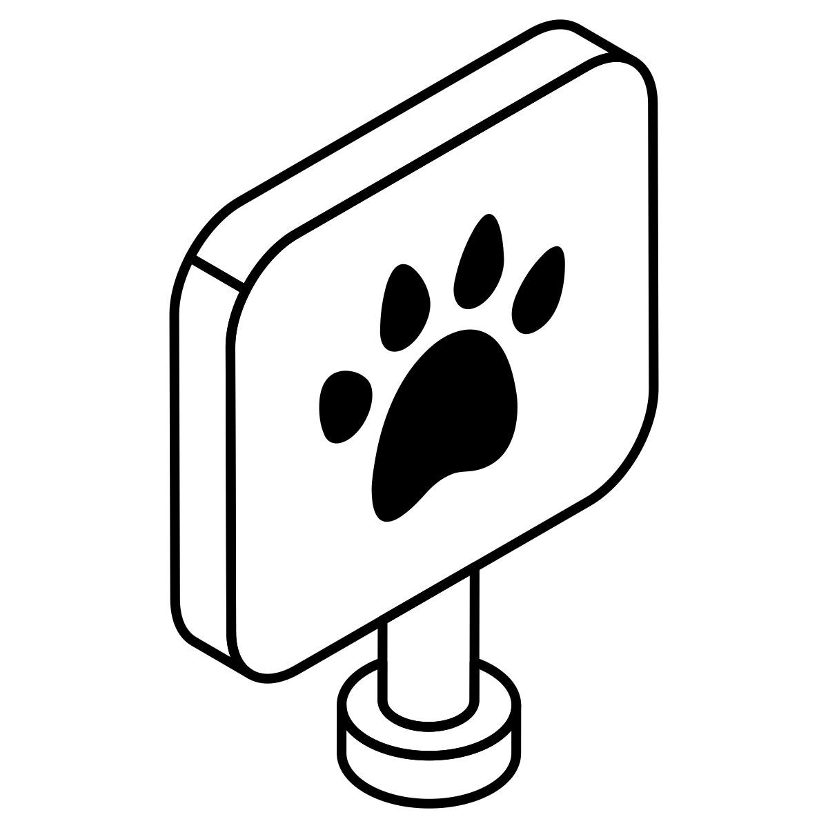 dog paw board icon