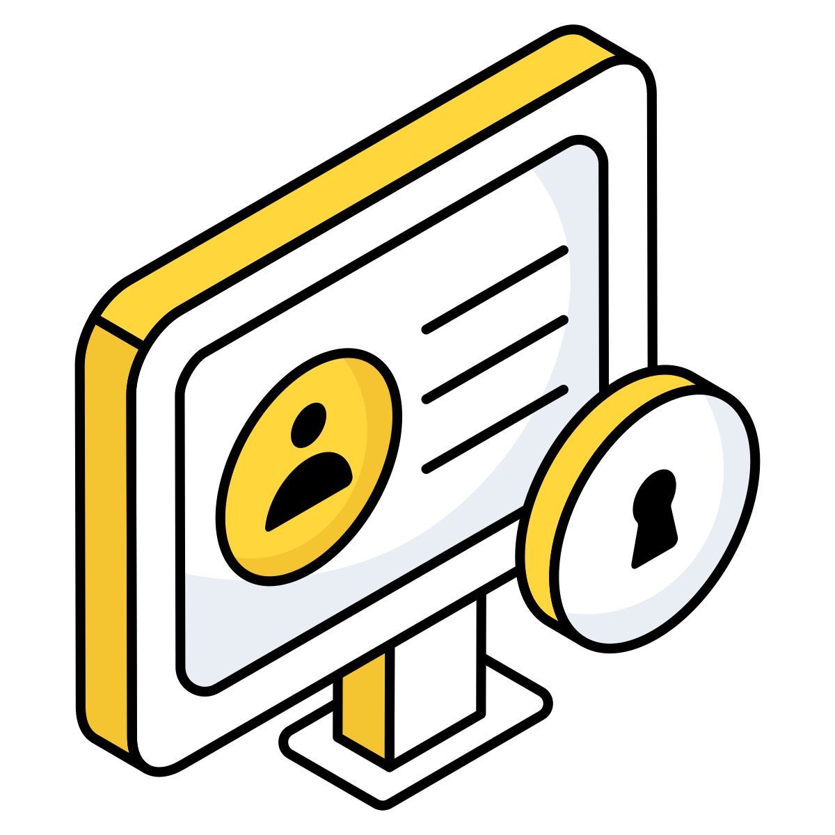 Sicurezza del profilo online icon