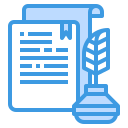 external document-copywriting-itim2101-blue-itim2101 icon