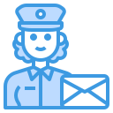 external postwoman-female-occupation-avatar-itim2101-blue-itim2101 icon
