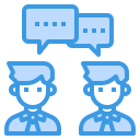 external talk-teamwork-itim2101-blue-itim2101 icon