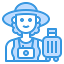 external tourist-female-occupation-avatar-itim2101-blue-itim2101 icon