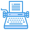 external typewriter-retro-device-itim2101-blue-itim2101 icon