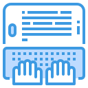 external typing-smartphone-technology-itim2101-blue-itim2101 icon