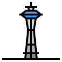 external space-needle-landmarks-itim2101-lineal-color-itim2101 icon