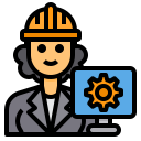 external technician-female-occupation-avatar-itim2101-lineal-color-itim2101 icon