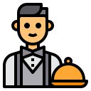 external waiter-male-occupation-avatar-itim2101-lineal-color-itim2101 icon