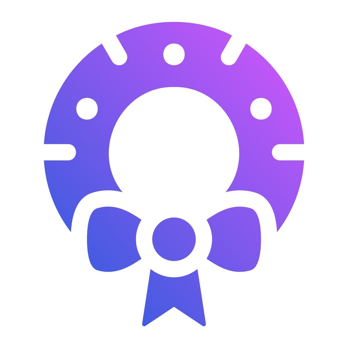 ribbon wreath icon