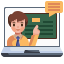 external video-conference-elearning-and-education-justicon-flat-justicon icon