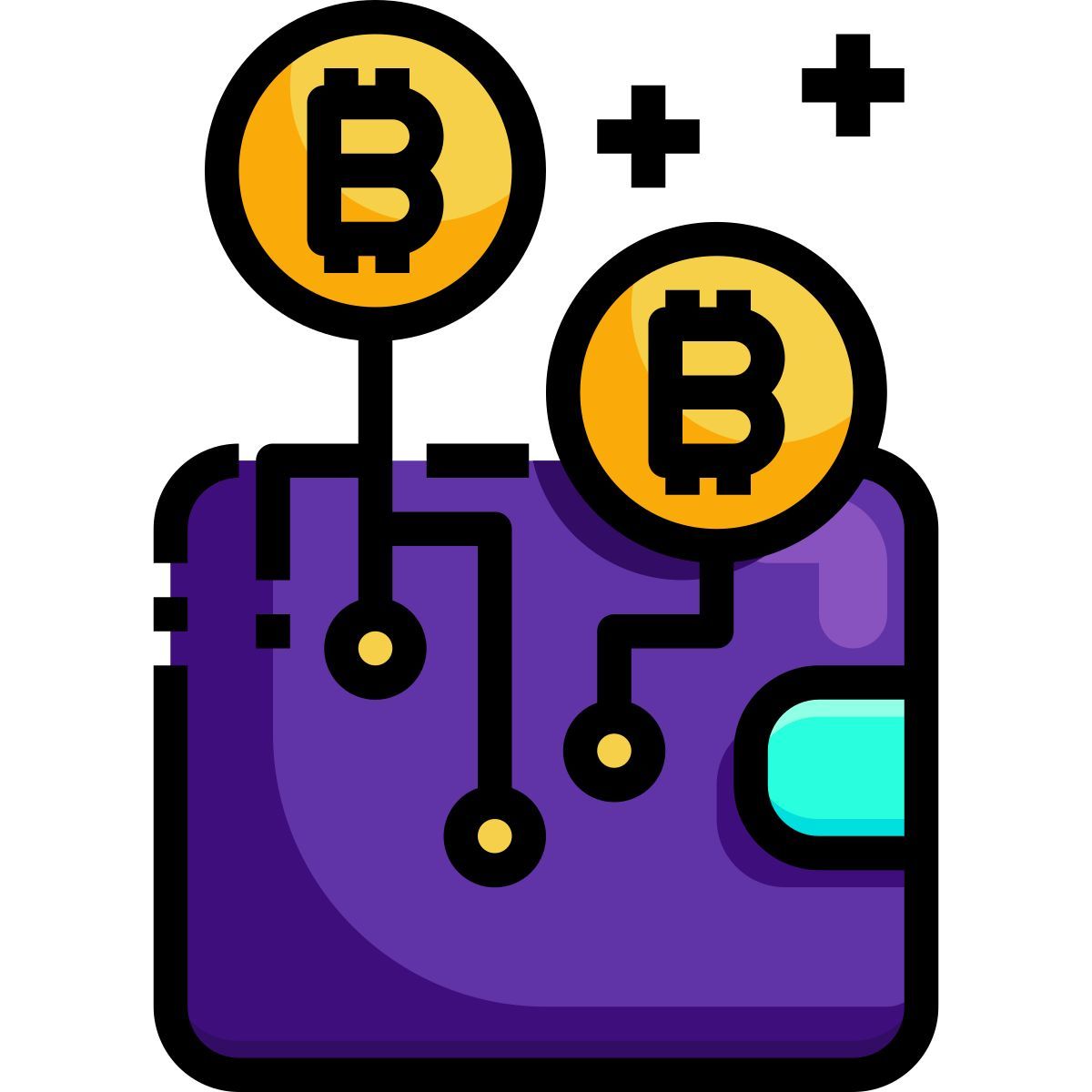 external bitcoin wallet cryptocurrency justicon lineal color justicon icon