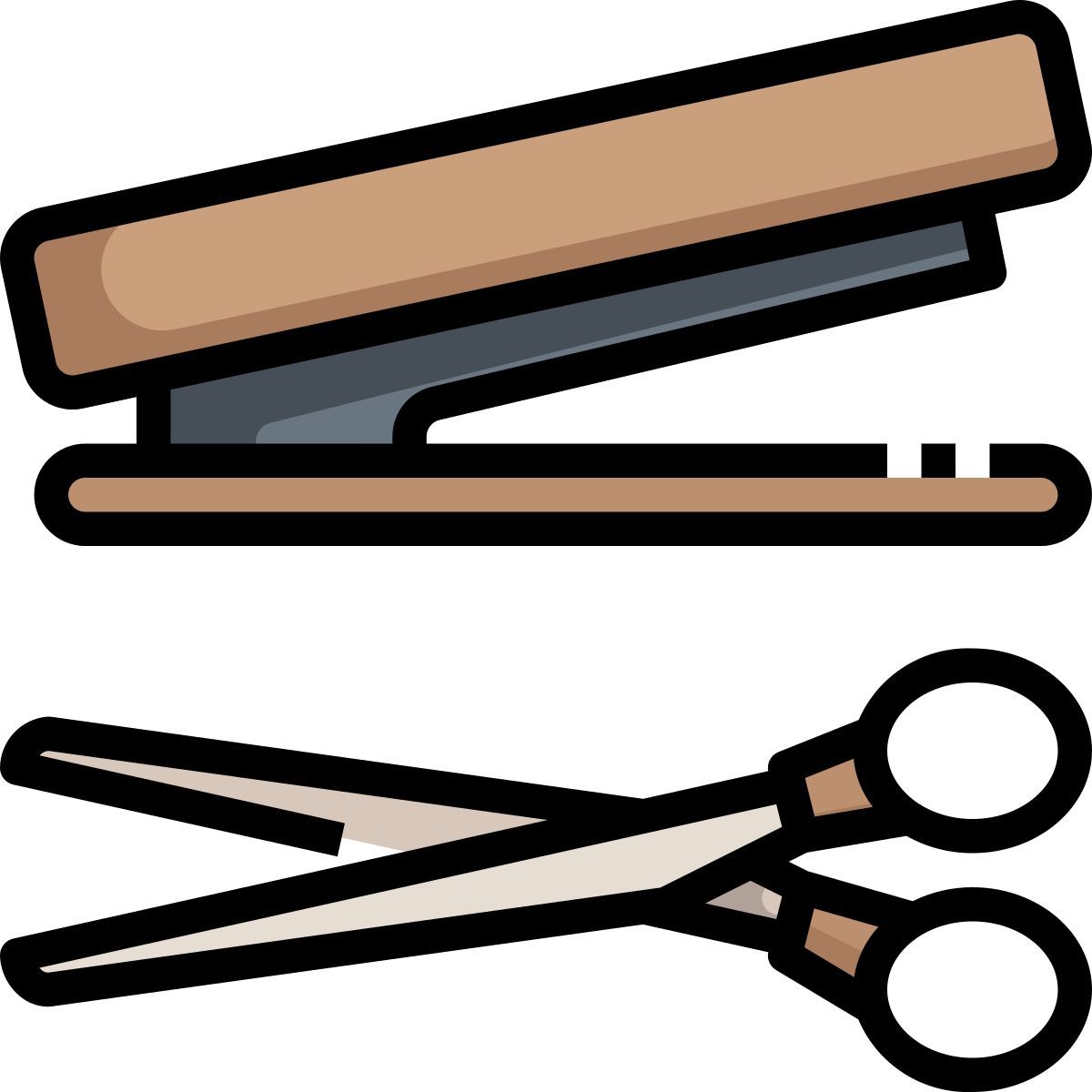 stapler and scissors icon