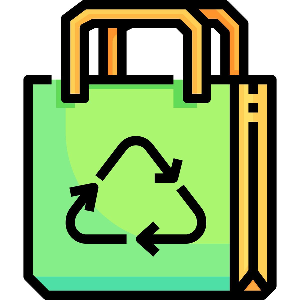 recycled plastic bag icon